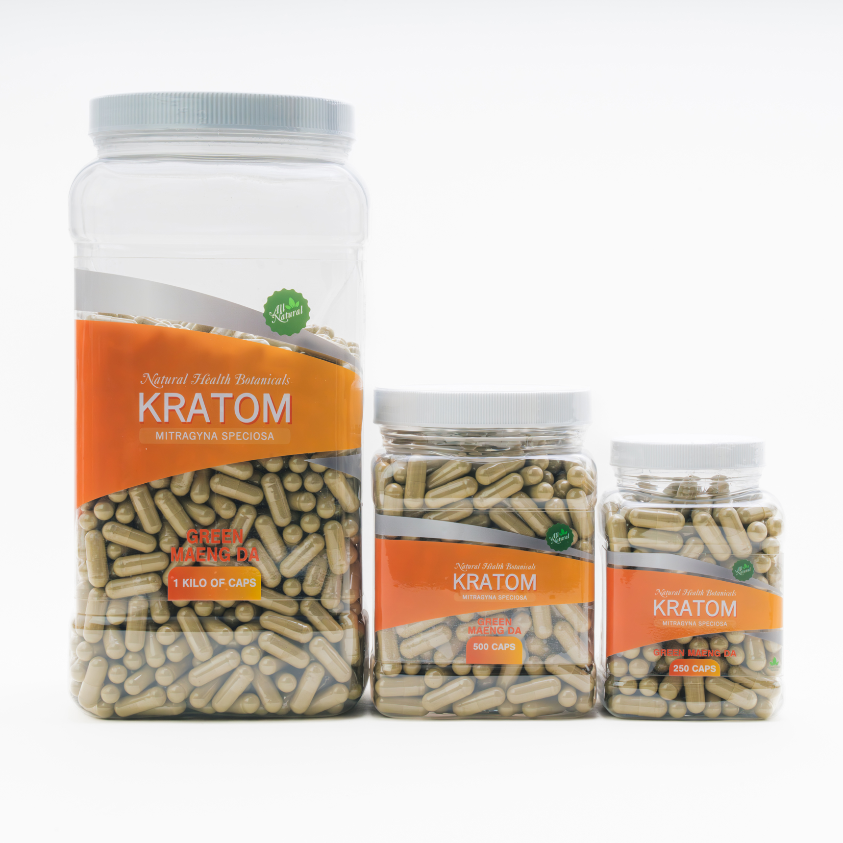 Green Maeng Da Kratom Capsules Group Shot